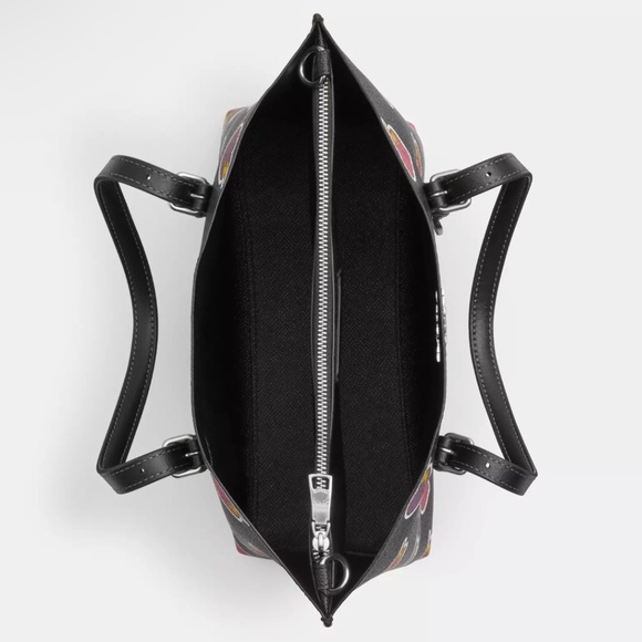 Coach Mollie Tote Bag 25 With Heart Bolt Print - Picture 5 of 13